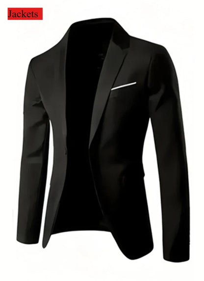 Men's Slim Fit Tuxedo Suit Set - Elegant Black Formal Suit for Weddings, Business & Special Occasions
