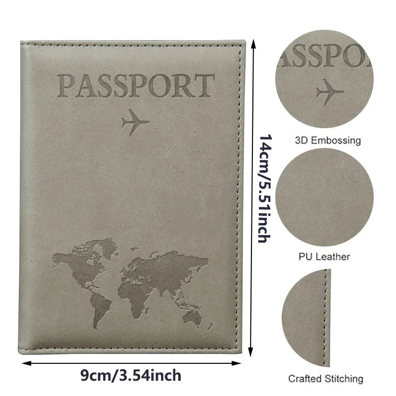 World Map Lover Passport Cover – Hot Stamping Travel Passport Holder Case for Men & Women, Fashion Wedding Gift Organizer