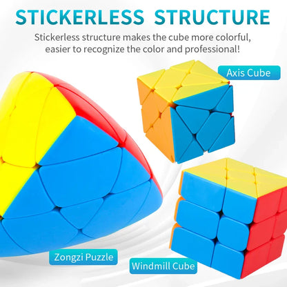 Picube Moyu Meilong Shape-Shifting Magic Cube – Four Leaf Clover, Double Skewb & Polaris Puzzle Toy for Brain Training & Education
