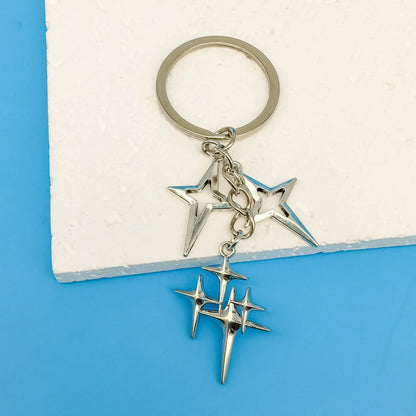 Y2K Punk Four-Pointed Star Keychain – Alloy Fashion Key Ring Bag & Backpack Charm for Women & Girls Gift Accessories