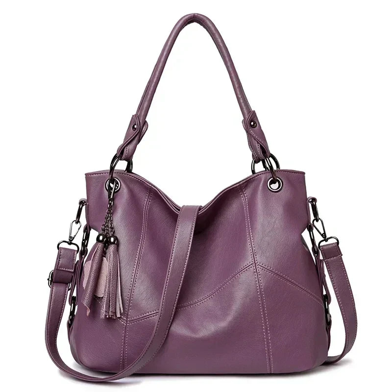 Luxury Women’s Leather Casual Tote Bag – High Quality Large Shoulder & Crossbody Handbag