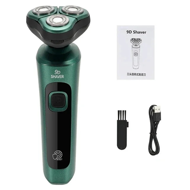Smart Electric Shaver with LCD Display – 3-Head Floating Rechargeable Razor for Men, USB Charging Beard Trimmer & Washable Grooming Tool