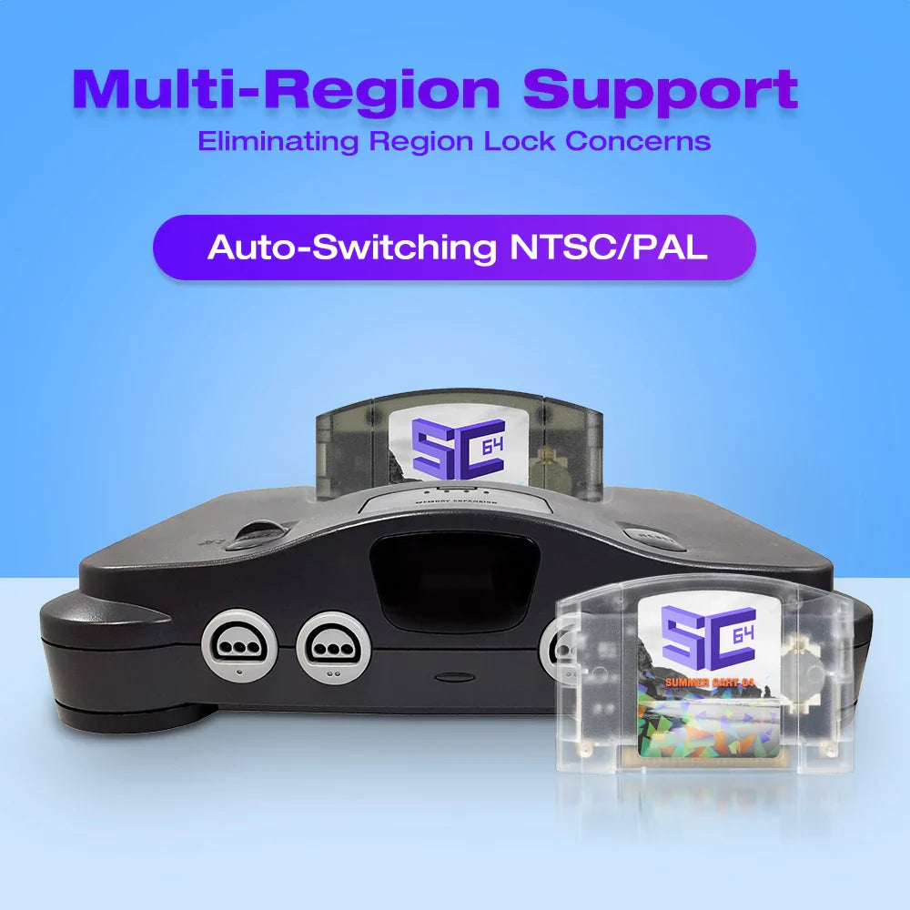 EPICJO SummerCart 64 Open Source N64 Game Card – 700+ Games & 64DD Compatibility, Includes Free 16GB SD Card for Nintendo 64