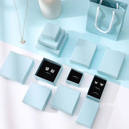 24pcs Jewelry Gift Boxes - 9x9x3cm Velvet Sponge Travel Organizer Cases for Rings Earrings Necklace Storage