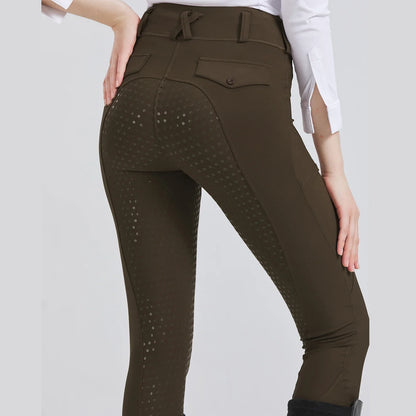 Women's Equestrian Riding Pants - Silicone Grip Quick-Dry Stretch Sports Trousers