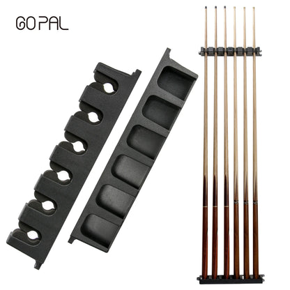 Go Pal Cue Holder Rack - Durable Hardwood Wall Mount Billiard Stick Storage Organizer for Pool Cues