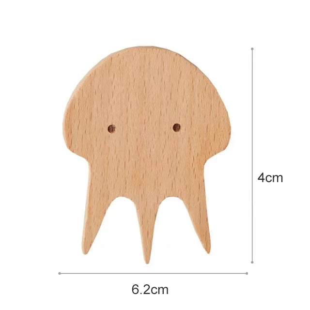 Wooden Drawer & Wall Hooks — Animal Keychain, Coat & Wardrobe Hanger, Cute Home & Kitchen Decor Accessory