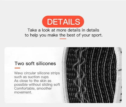Silicone Knee Pads Strap – Patella & Meniscus Support Compression Brace for Running and Sports