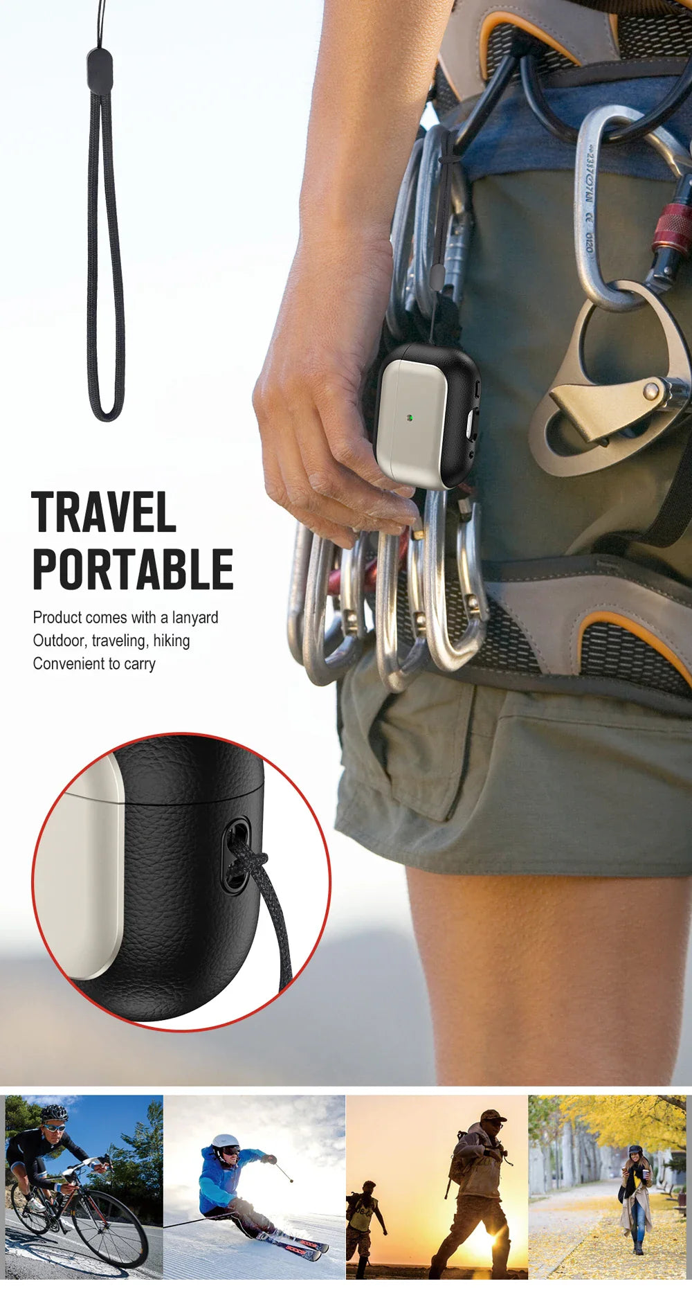 Luxury Leather Pattern Earphone Case for AirPods Pro 2/3/4 – Shockproof ANC Cover with Lanyard