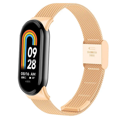 Stainless Steel Mesh Strap for Xiaomi Mi Band 9 & 8 – Metal Replacement Watchband Accessory
