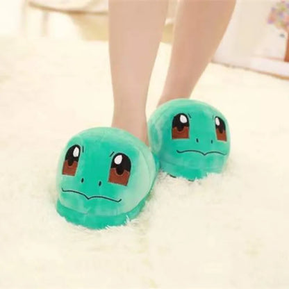Anime Pokémon Plush Slippers – Pikachu, Gengar & Snorlax Cotton Indoor Shoes for Women, Autumn/Winter