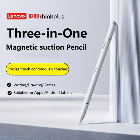 Lenovo Universal Stylus with 3 Pen Tips – Compatible with Android, iOS, iPad, Apple Pencil, Huawei, Xiaomi & Samsung Tablets