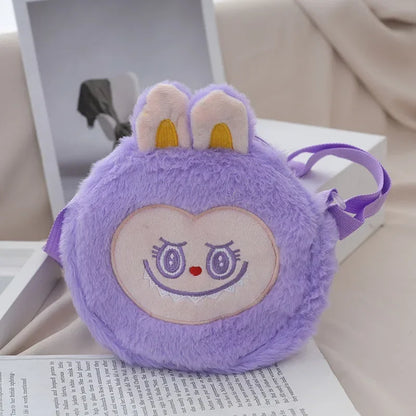2024 Women’s Cartoon Animal Furry Shoulder Bag — Cute Single-Shoulder Winter Handbag for Kids & Ladies
