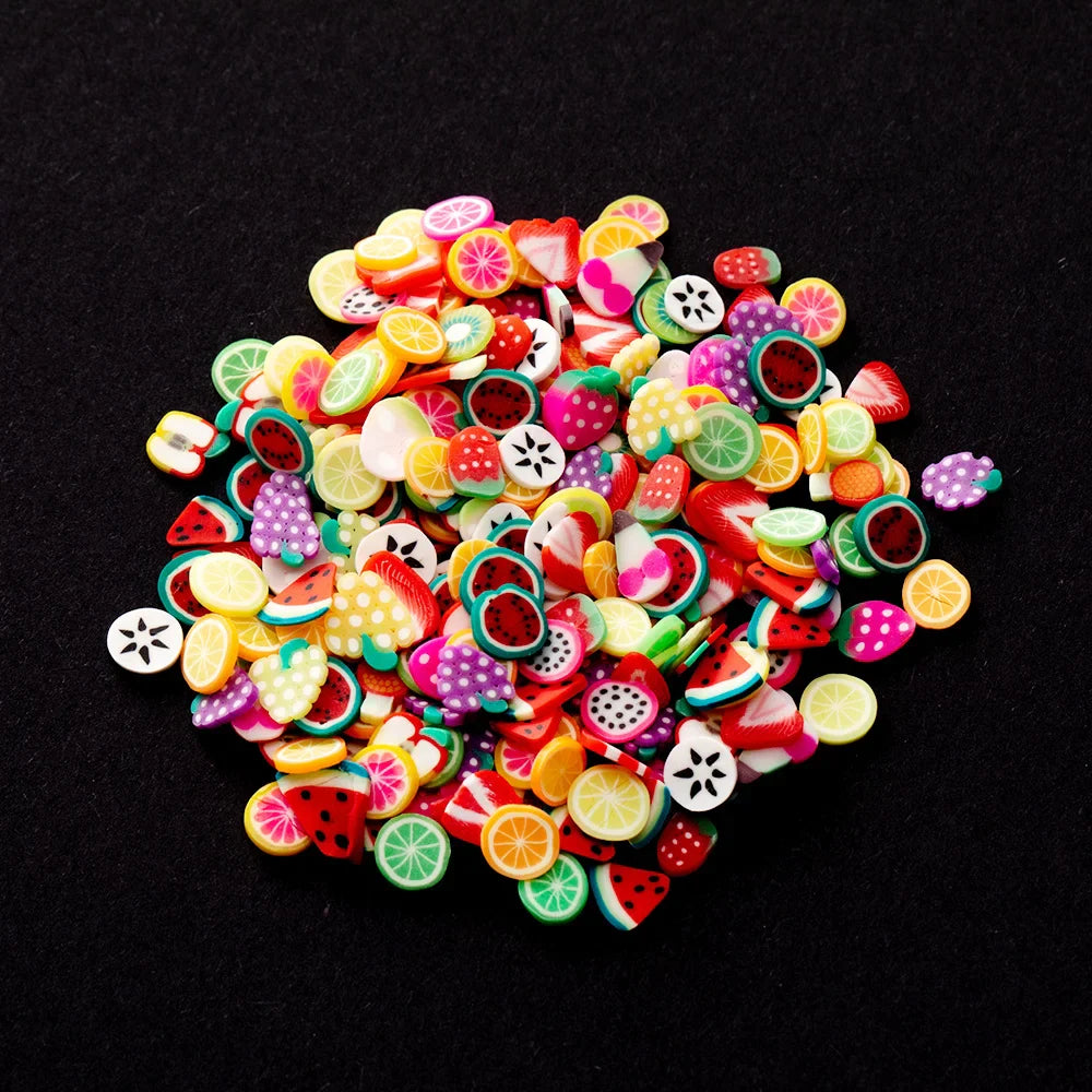 1000PCS Polymer Clay Fruit Slices – Resin DIY Craft Supplies for Jewelry, Epoxy, Silicone Mold & Cellphone Decoration
