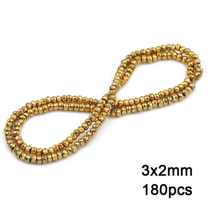 3A+ Retention Color Hematite Beads – Star & Heart Shapes, Gold-Plated Natural Stones for DIY Jewelry & Bracelets