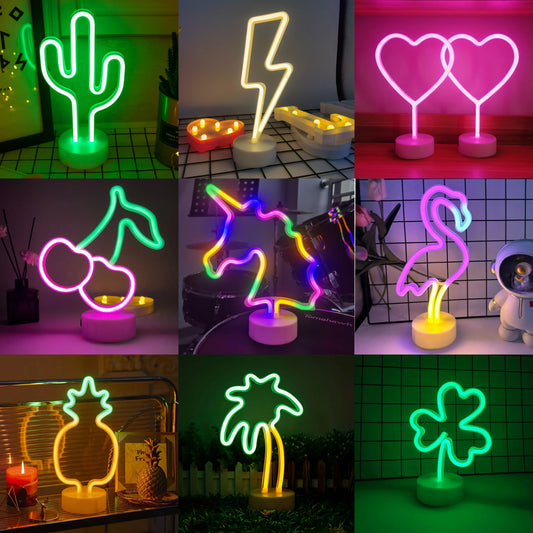Countertop Decorative Neon Sign – USB or Battery-Powered Night Light for Holiday, Party, Kitchen & Home Decor