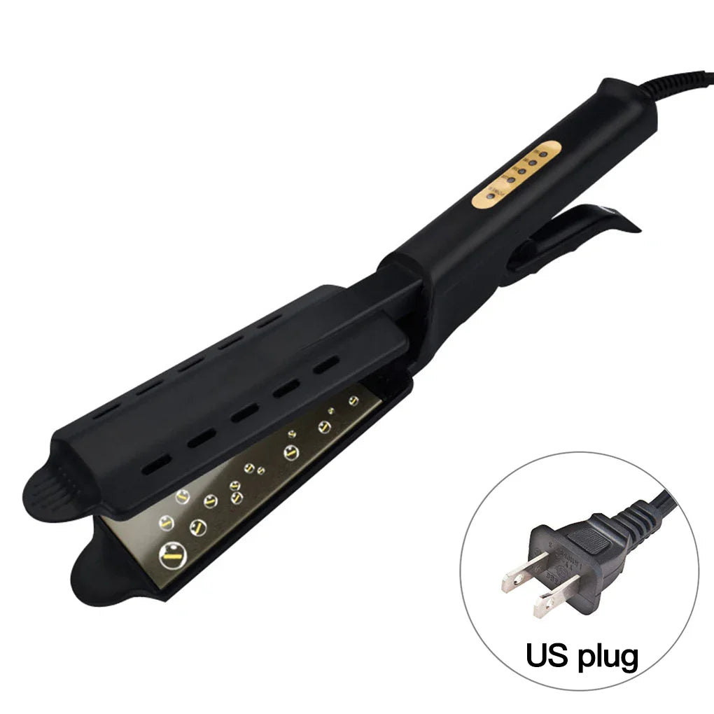 Hair Straightener with Four-gear Temperature, Ceramic Tourmaline Ionic Flat Iron for Women, Wide Panel Design