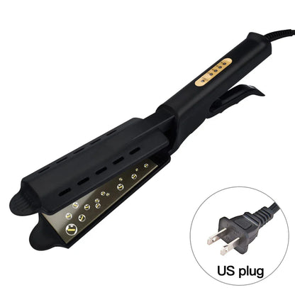 Hair Straightener with Four-gear Temperature, Ceramic Tourmaline Ionic Flat Iron for Women, Wide Panel Design