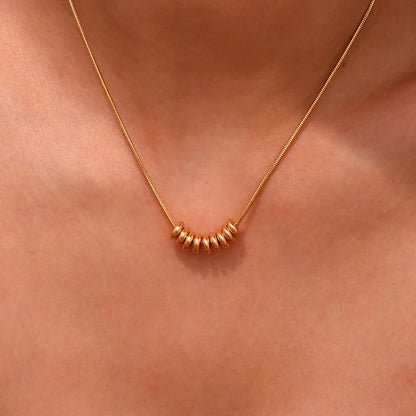 La.Muses Gold & Silver Beans Pendant Necklace – Premium Stainless Steel Fashion Jewelry for Women, Trendy 2024 Design