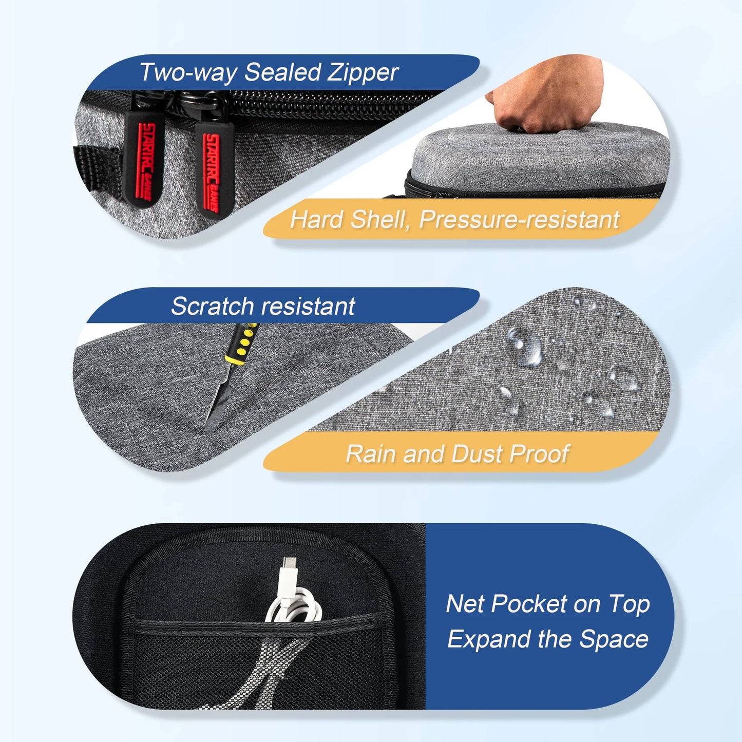 Hard Carrying Case for Oculus Quest 3S/Quest 3/Quest 2 — VR Headset & Controller Accessories Storage