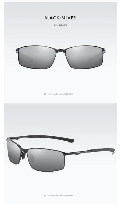 Aoron Polarized Sunglasses — Unisex Driving Mirror Sun Glasses with Metal Frame & UV400