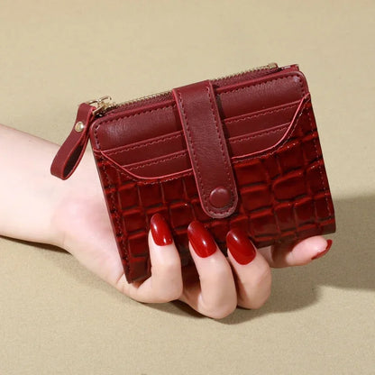 Elegant Women’s Multi-Card Wallet – Secure Double Zip PU Leather Clutch with Crocodile Texture and Stylish Storage