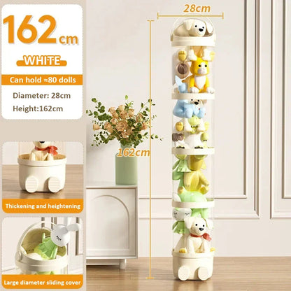 Transparent Doll Storage Box - Plush Toy Organizer Tube & Stuffed Toy Storage Barrel for Children