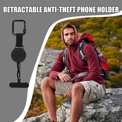 Retractable Anti-Theft Phone Holder — Cellphone Lanyard Strap with Belt Clip, Smartphone Safety Tether for Travel