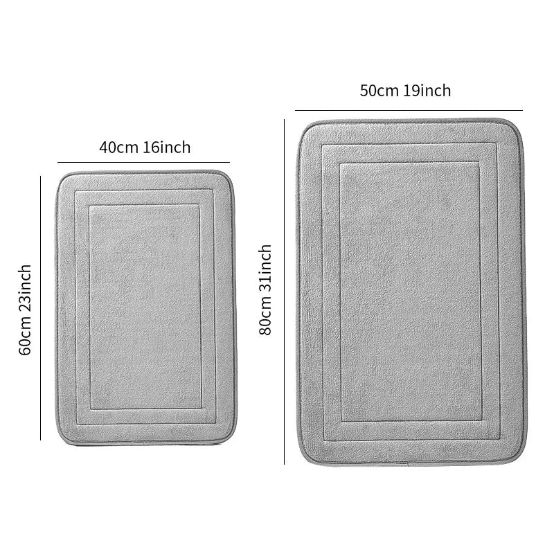 Non-Slip Bathroom Mat - Soft, Comfortable Absorbent Floor Carpet, Machine Washable & Quick-Dry Shower Room Doormat
