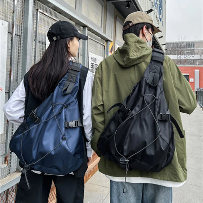 Men’s Large Capacity Crossbody Bag – Nylon Travel Chest Pack Hip Hop Shoulder Bag Trendy Storage Sling Bag 2025