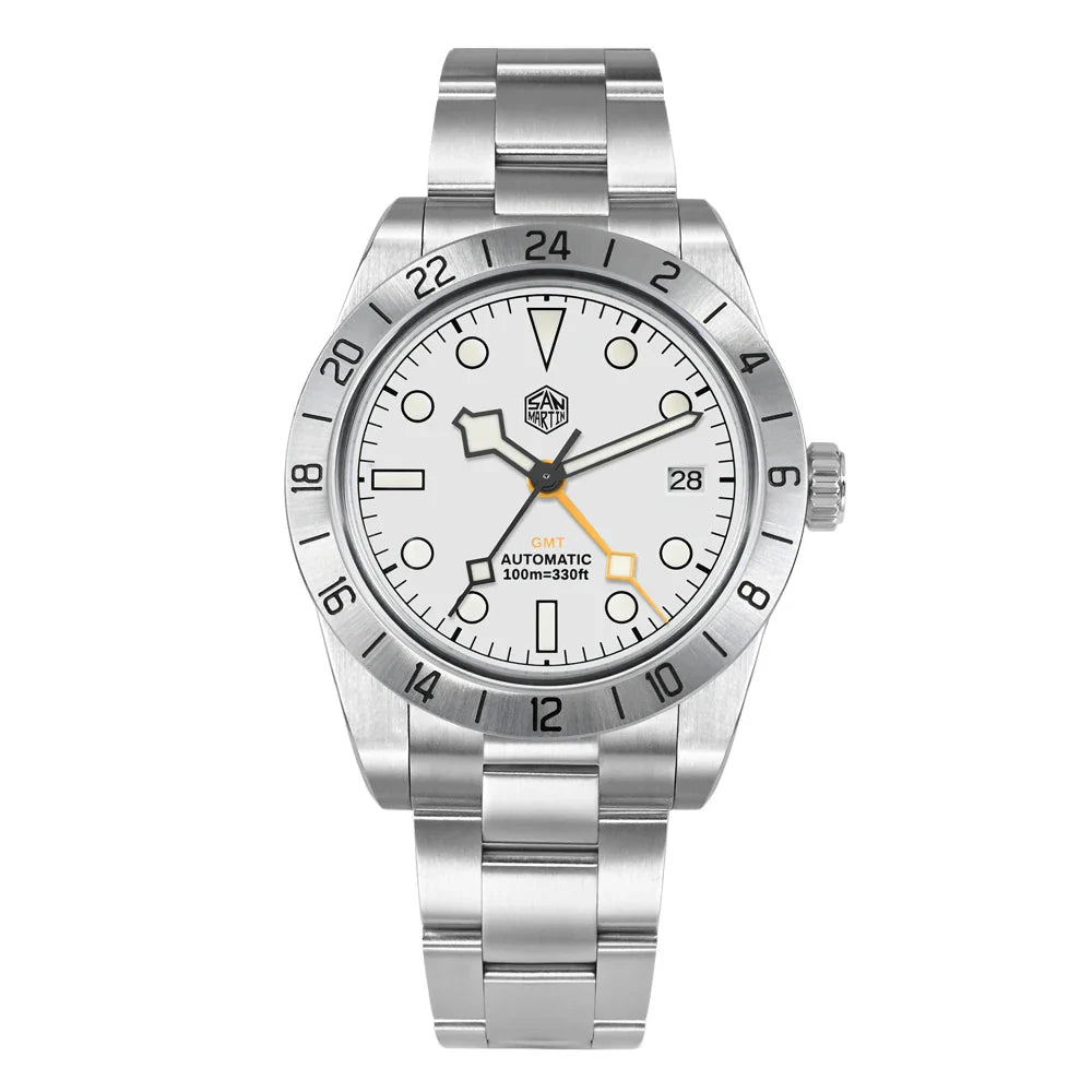 San Martin 39mm NH34 BB GMT Automatic Mechanical Sport Watch — Sapphire Luminous Waterproof 100m for Men Relogio SN0054