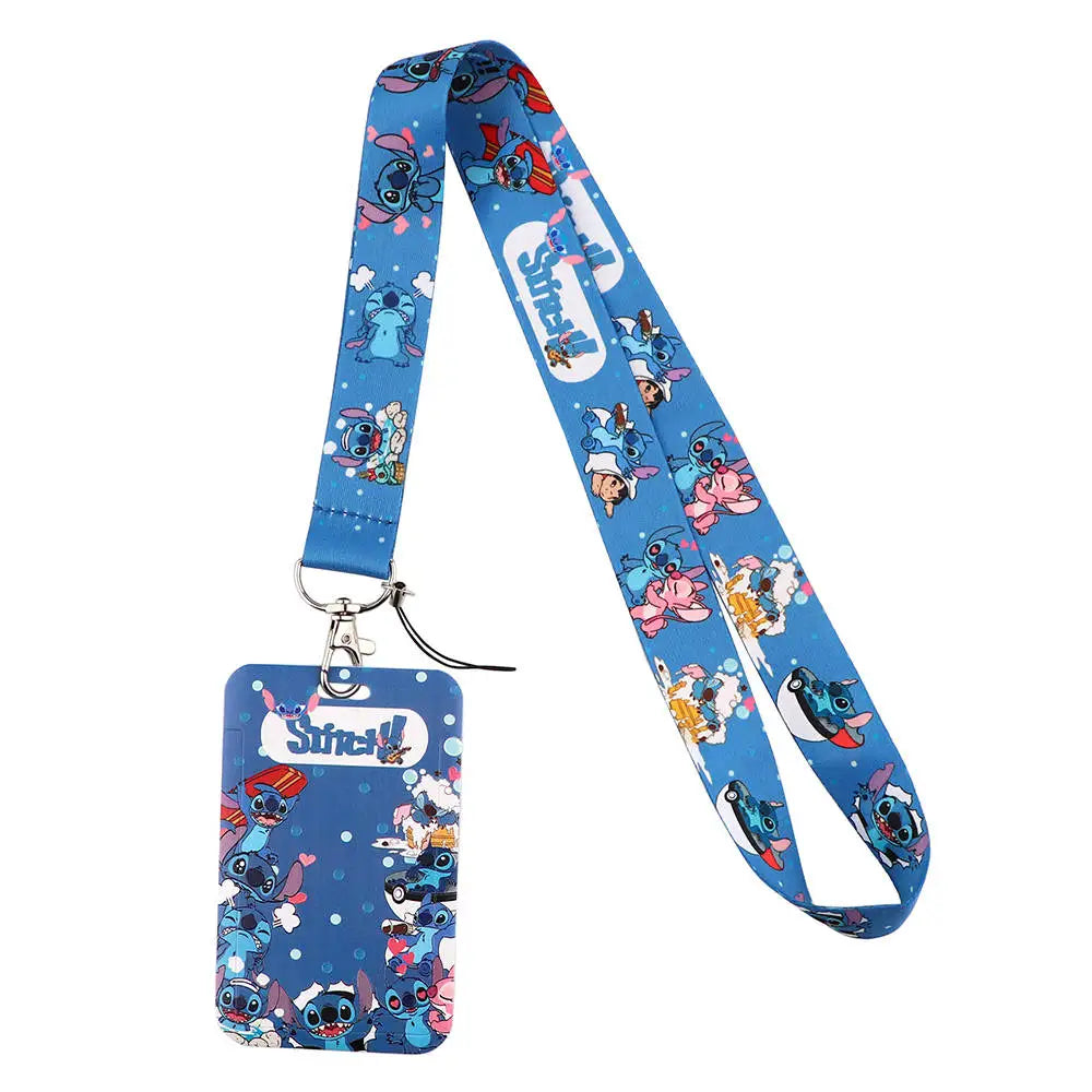 Stitch Cute Cartoon Lanyard – Keychain, ID & Credit Card Holder, Mobile Phone Charm Neck Strap Gift