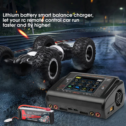 HTRC Smart Battery Charger DC 400W / AC 200W — 12A×2 Balance Charger & Discharger for LiHV, LiFe, Li-Ion, NiCd, NiMH, Pb, LiPo RC Batteries