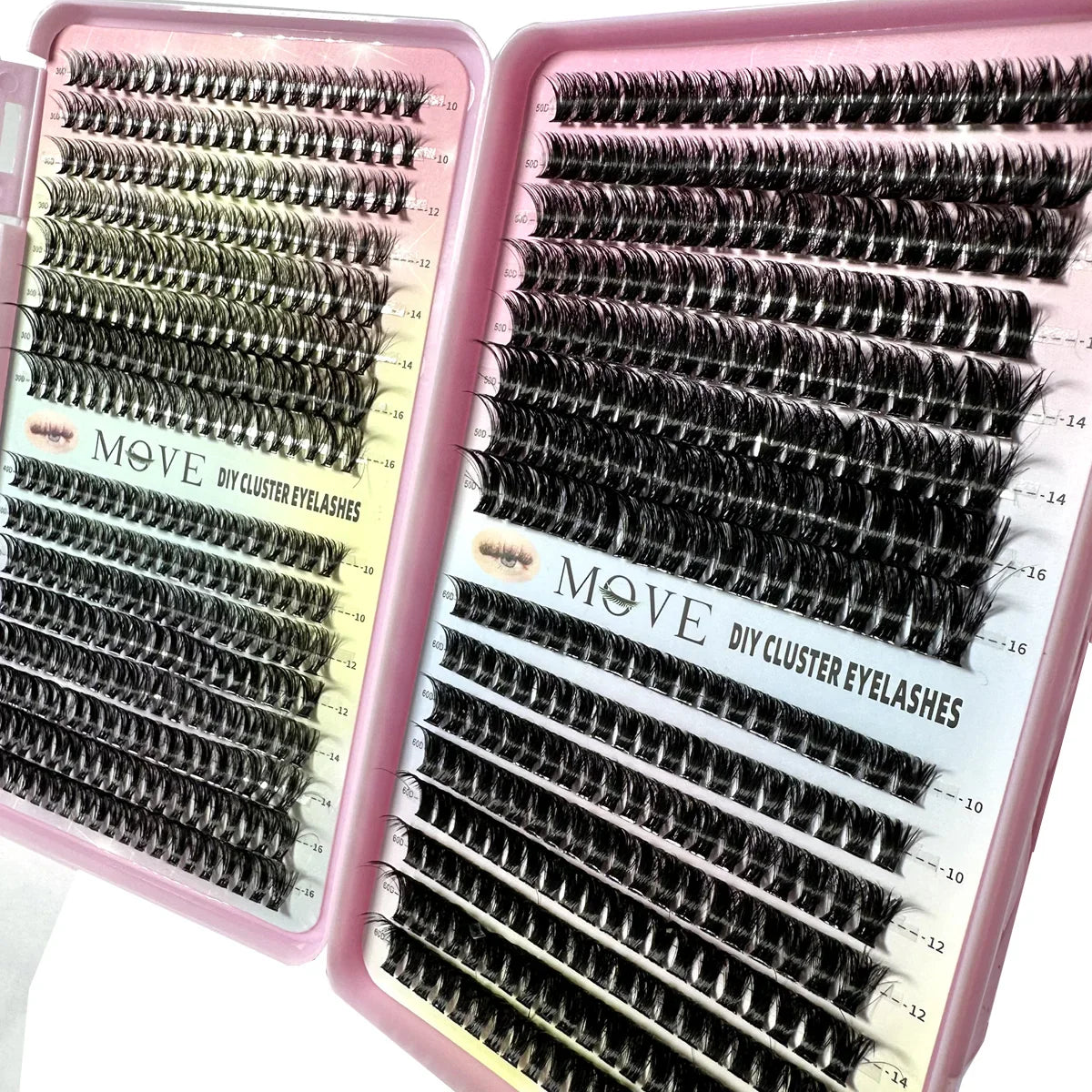 640-Piece 5D Cluster Lashes Kit – Fluffy Thick Volume Eyelash Extension Set, Mixed Tray Faux Mink Lashes for DIY & Salon Makeup