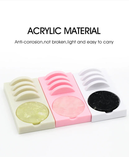 Reusable 2 in 1 Acrylic False Lashes Stand Pad & Glue Holder – Eyelash Grafting Assistor Tool