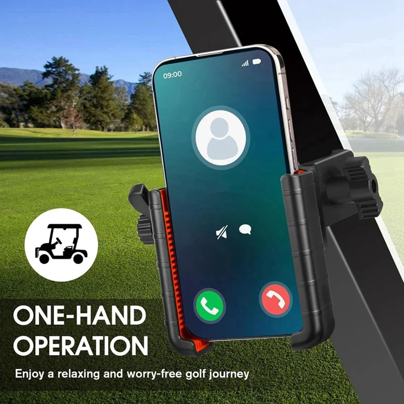 A73T Universal Golf Cart Phone Mount Holder – Compatible with EZGO, Club Car & All Smartphones