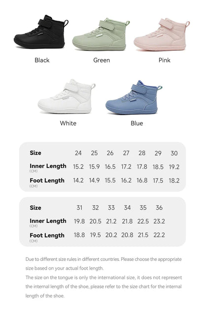 HOBIBEAR Kids Winter Shoes – Wide Toe Box Faux Fur Lined Ankle Sneakers for Boys & Girls