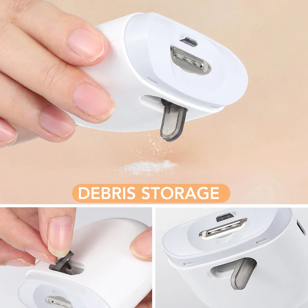 USB Rechargeable Electric Nail Clippers with Light - Automatic Nail Trimmer for Baby and Adult Manicure Care