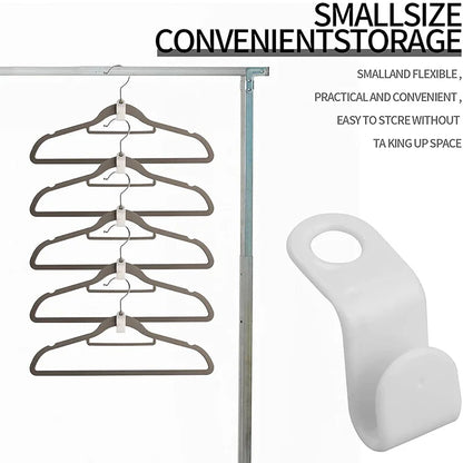 Space-Saving Mini Clothes Hanger Connectors - Set of 5~50 Plastic Wardrobe Coat Hooks for Closet Organization