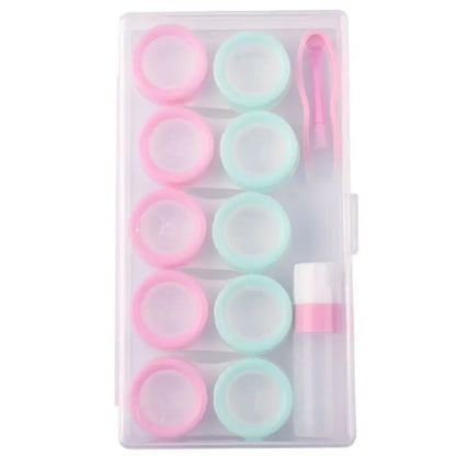 5-Pack Macaron Contact Lens Case Set – Dual Storage Display Box Travel Kit Portable Lens Holder for Easy Carrying