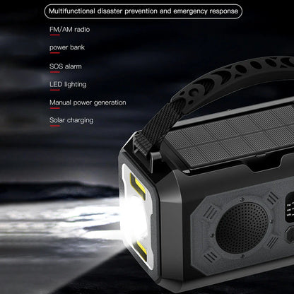 12000mAh AM/FM/NOAA Weather Radio – Solar Hand Crank Portable Emergency Radio with 2 Solar Panels, Reading Lamp for Camping