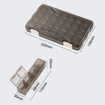 7/14/28-Day Pill Organizer – Weekly & Monthly Medicine Box with Tablet Storage, Splitter & Container Case