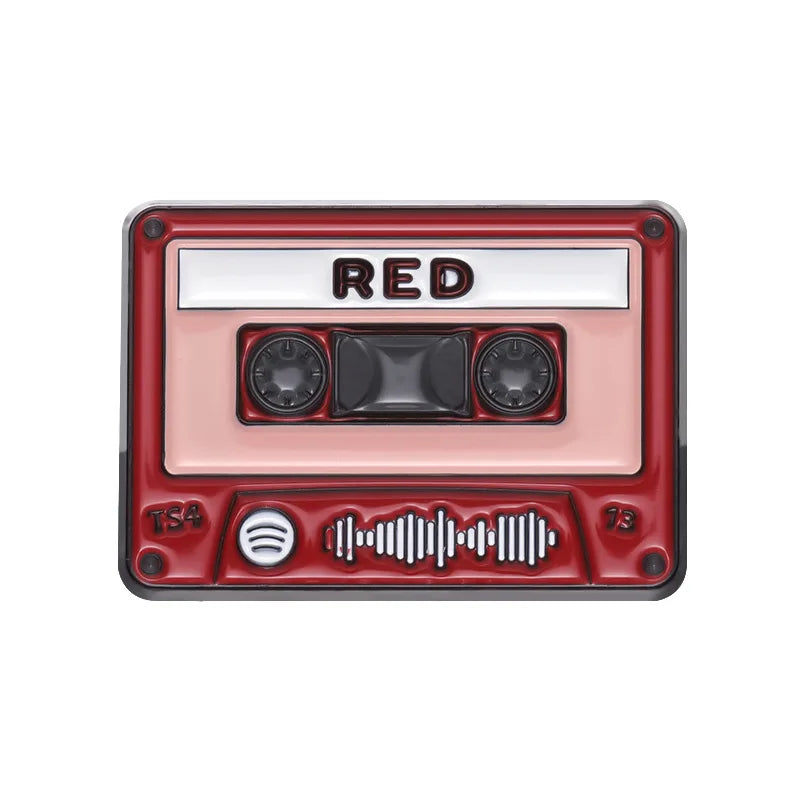 Magnetic Tape Music Series Metal Brooch – Versatile Clothing, Necklace & Badge Accessory with English Style