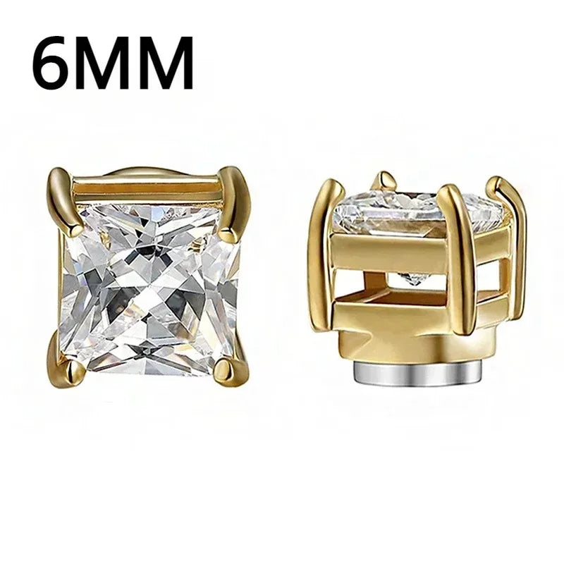 Crystal Magnetic Ear Studs – Punk Round Zircon Non-Piercing Earrings for Men & Women