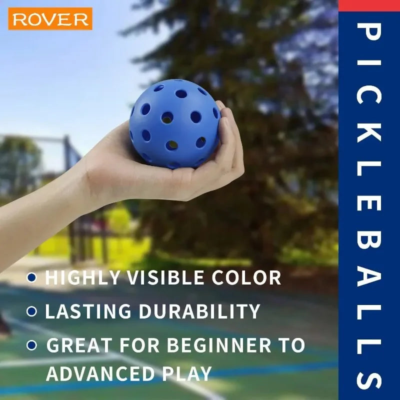 6/12pcs Indoor Pickleball Balls – Colorful & Durable 40-Hole 72mm Training & Practice Balls for Entertainment