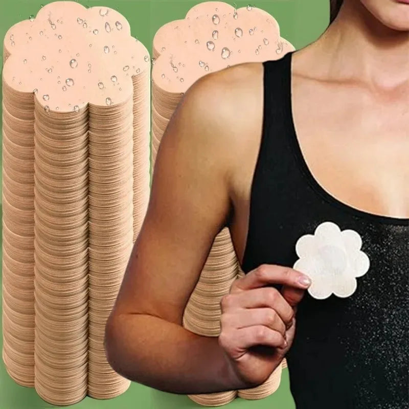 Invisible Nipple Covers - Ultra-Thin Fabric Adhesive Breast Pads for Women, Seamless Everyday Wear