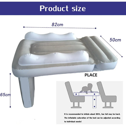 Infant & Kids Inflatable Mattress – Foldable Car Rear & Airplane Travel Flocking Air Bed
