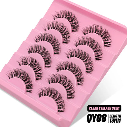 GROINNEYA Cat Eye Lashes – Faux Mink Wispy Winged Fake Eyelashes for Natural Elongated Look
