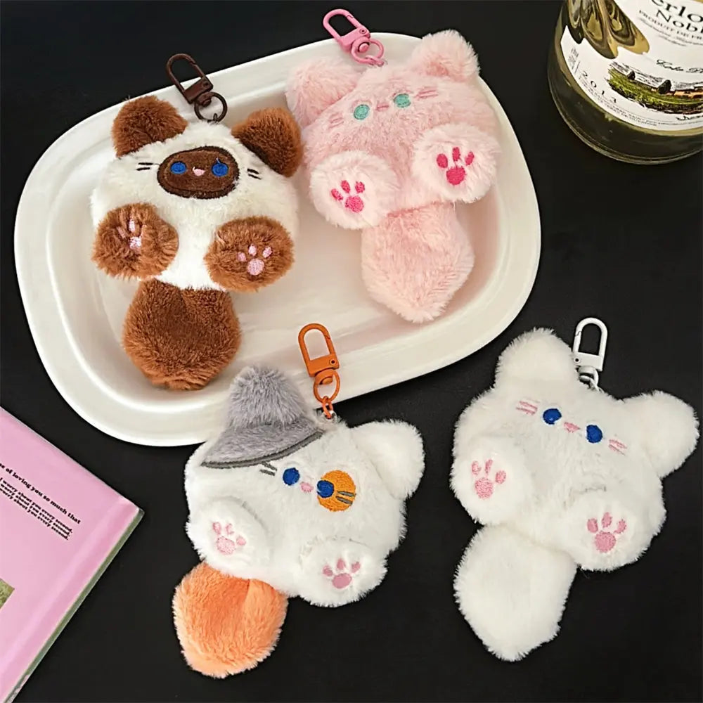 Cute Plush Cat Doll Pendant – Backpack Charm & Couple Bag Keychain Decorative Gift for Girls