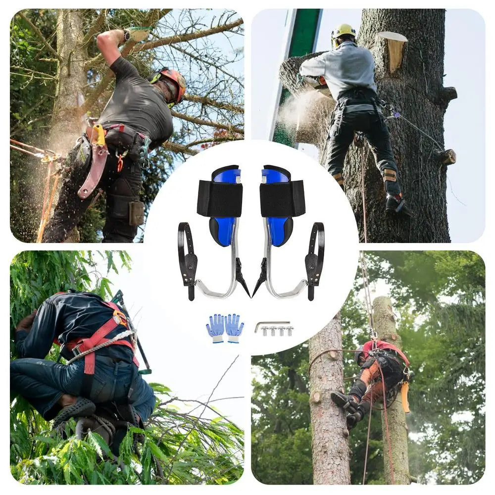 Heavy Duty Tree Climbing Gear Kit – Pole Gaffs, Shoes, and Harness for Outdoor Jungle Adventures